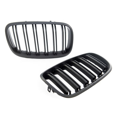Matt Schwarz Doppelreihe Grill passend für BMW X5 E70 X6 E71 E72 2007-2013