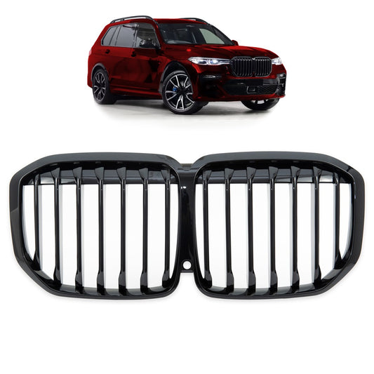Grill Single Line Hochglanz Schwarz passend für BMW X7 (G07) 2019-2022