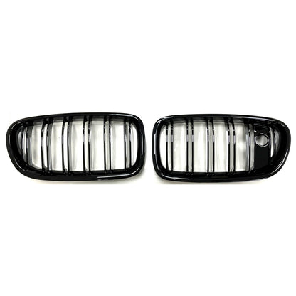 Sport Kühlergrill Dual Line Gloss Black mit Kamera für BMW 5 Modelle 2010-2018