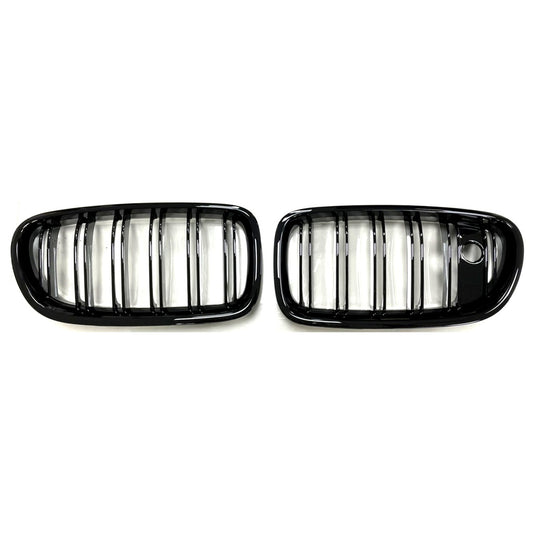 Sport Kühlergrill Dual Line Gloss Black mit Kamera für BMW 5 Modelle 2010-2018