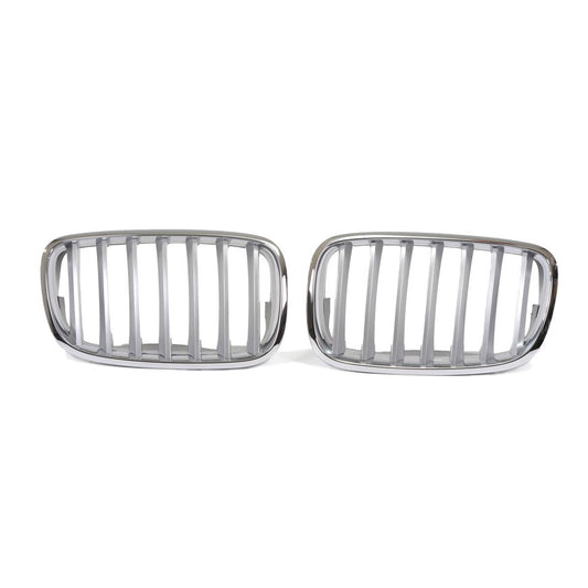 Sport Kühlergrill Single Line Matt Silber für BMW X6 E71 E72 X5 E70 2008-2014