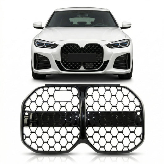Hochglanz Schwarz Frontgrill mit ACC passend für BMW 4er G26 2021+