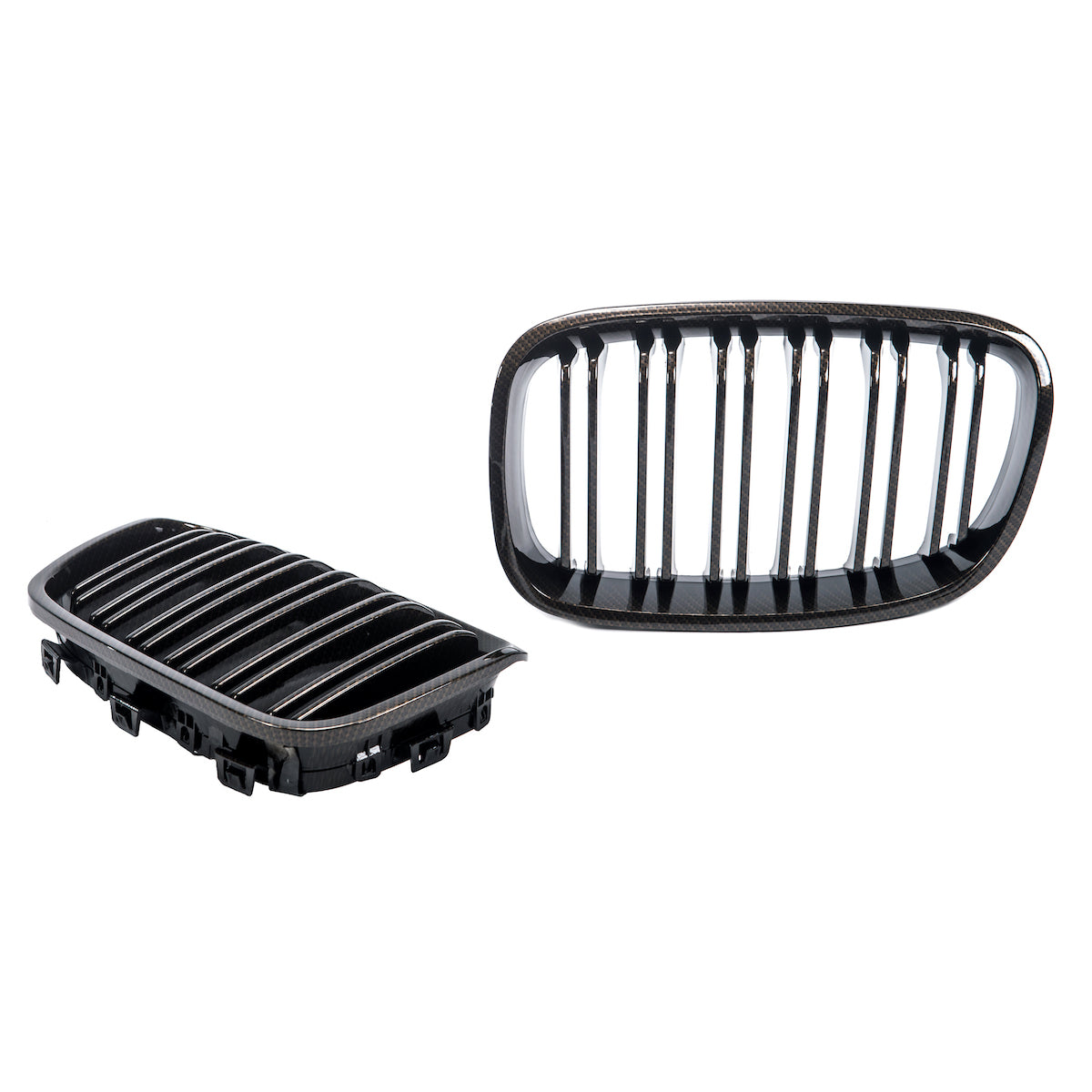 BM200840CBD - Sportgrill Doppellinie Carbon-Optik passend für BMW 1 (F20, F21) Hatchback Pre-Facelift 2011-2015