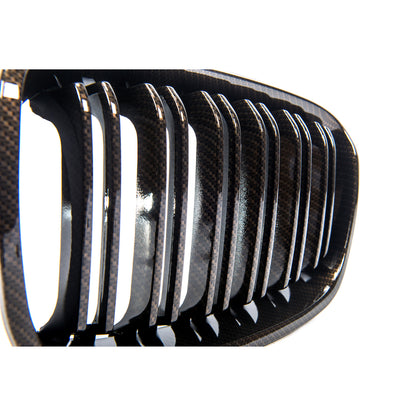 BM200840CBD - Sportgrill Doppellinie Carbon-Optik passend für BMW 1 (F20, F21) Hatchback Pre-Facelift 2011-2015