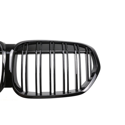 Sport Kühlergrill Doppel Linie Glänzend Schwarz für BMW X1 F48 LCI Facelift 2019-2022
