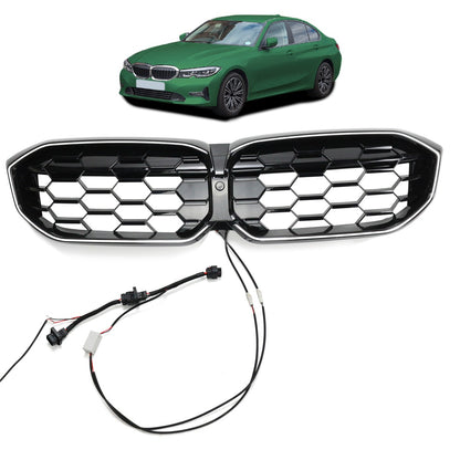 LED Diamant Hochglanz Schwarz Grill passend für BMW 3er G20 LCI 2023+