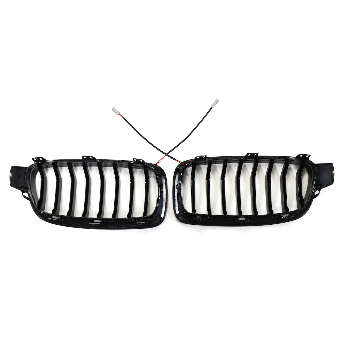 LED Einzelstreben Hochglanz Schwarz Grill passend für BMW 3er F30 2012-2019