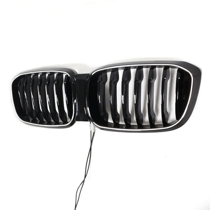 LED Einzelstreben Hochglanz Schwarz Grill passend für BMW X3 G01 2018-2021