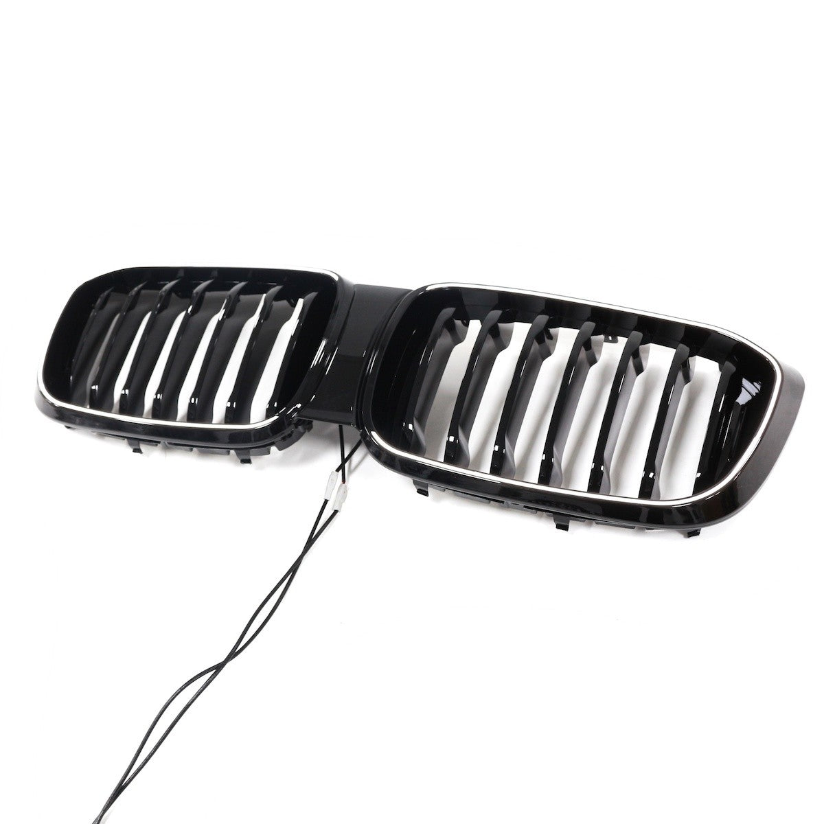 LED Einzelstreben Hochglanz Schwarz Grill passend für BMW X3 G01 2018-2021
