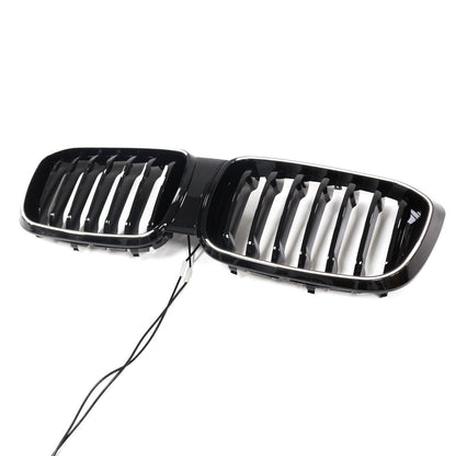 LED Einzelstreben Hochglanz Schwarz Grill passend für BMW X3 G01 2018-2021
