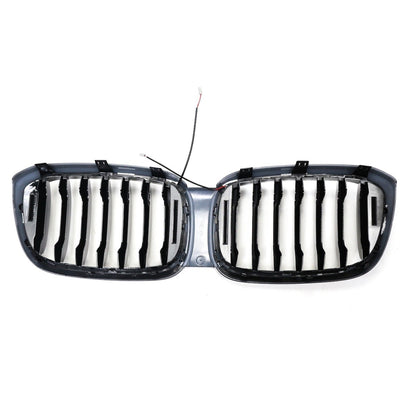 LED Einzelstreben Hochglanz Schwarz Grill passend für BMW X3 G01 2018-2021