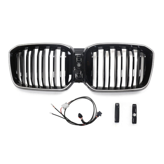 LED Doppelstreben Hochglanz Schwarz Grill passend für BMW X3 G01 2023+