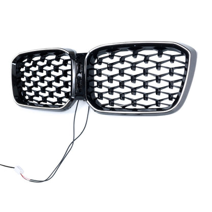 LED Diamant Hochglanz Schwarz Grill passend für BMW X3 G01 LCI 2023+