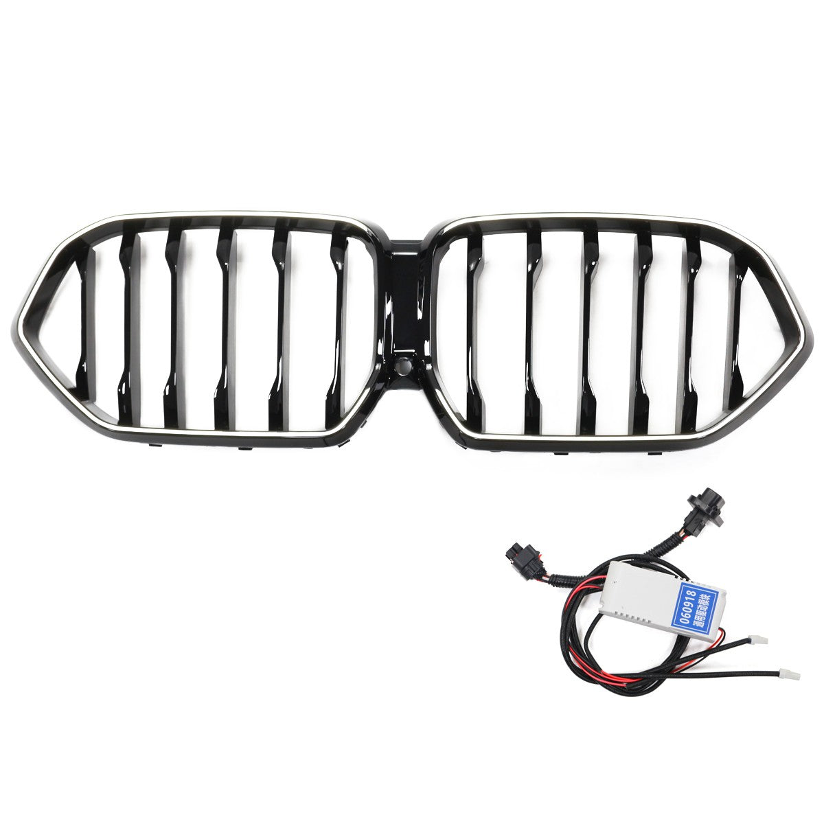LED Einzelstreben Hochglanz Schwarz Grill passend für BMW X6 G06 2019-2023