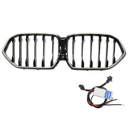 LED Einzelstreben Hochglanz Schwarz Grill passend für BMW X6 G06 2019-2023