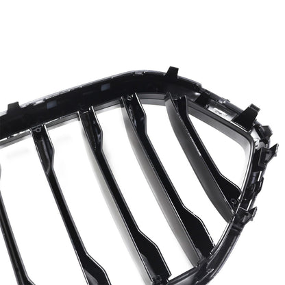 LED Einzelstreben Hochglanz Schwarz Grill passend für BMW X6 G06 2019-2023