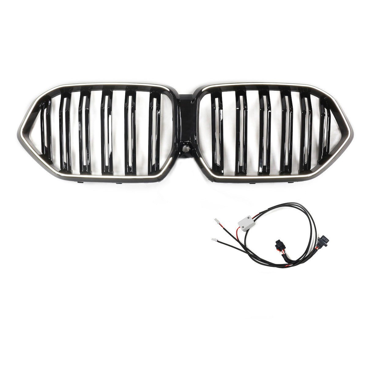 LED Doppelstreben Hochglanz Schwarz Grill passend für BMW X6 G06 2019-2023