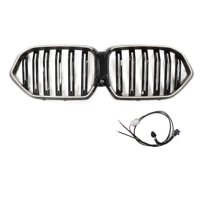 LED Doppelstreben Hochglanz Schwarz Grill passend für BMW X6 G06 2019-2023