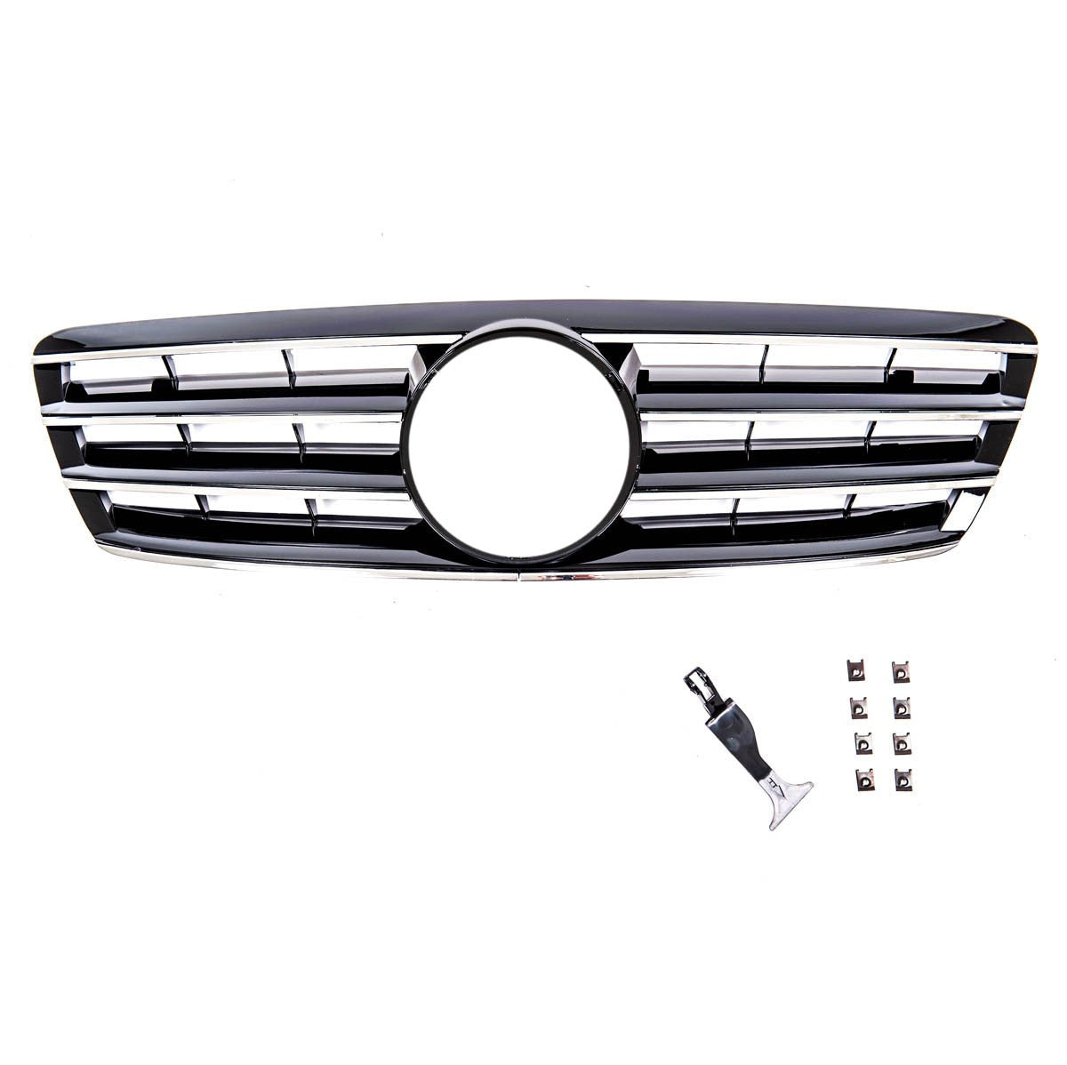 Frontgrill Chrom & Schwarz 4S passend für Mercedes C-Klasse W203 2000-2007