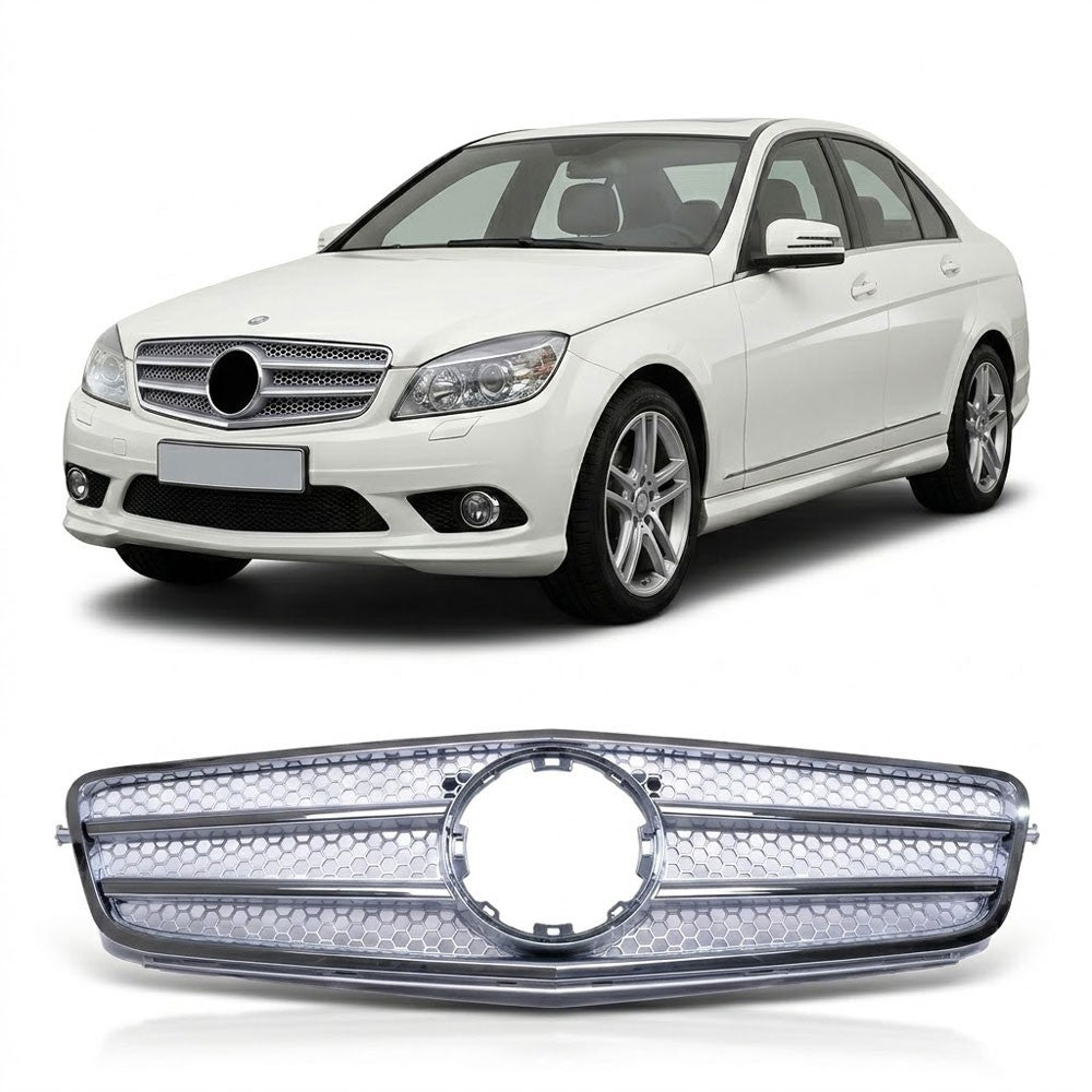 Sportgrill Chrom & Silber passend für Mercedes C-Klasse W204 2007-2011