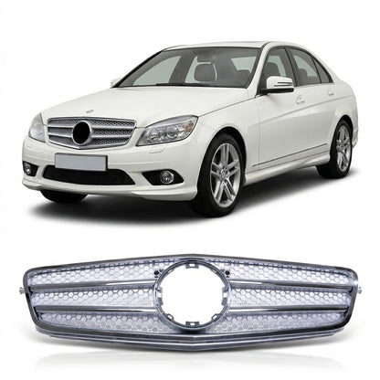 Sportgrill Chrom & Silber passend für Mercedes C-Klasse W204 2007-2011
