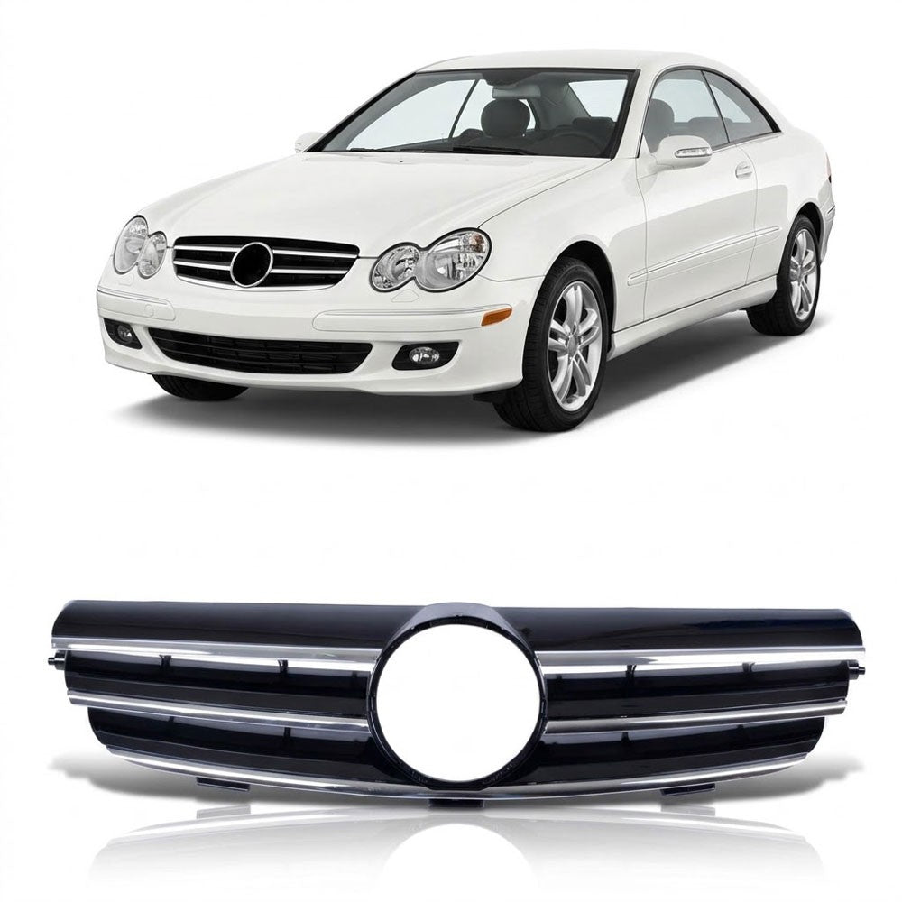 Sportgrill Hochglanz Schwarz & Chrom passend für Mercedes CLK W209 2002-2009