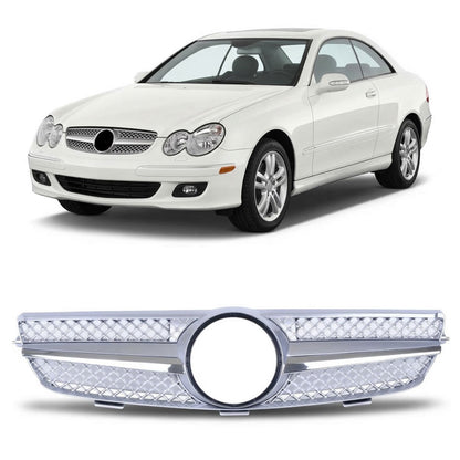 Silberner Sportgrill passend für Mercedes CLK W209 2002-2009