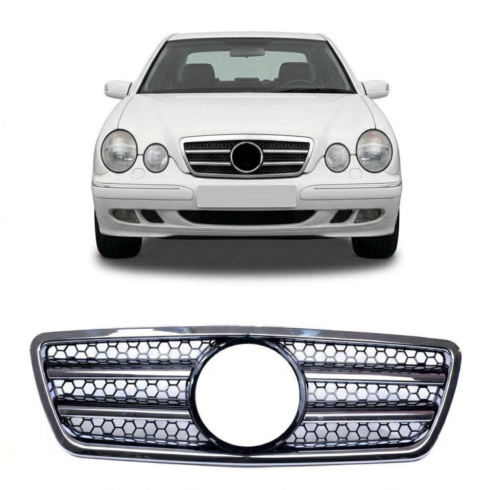 Sportgrill Chrom & Schwarz passend für Mercedes E-Klasse W210 1999-2002