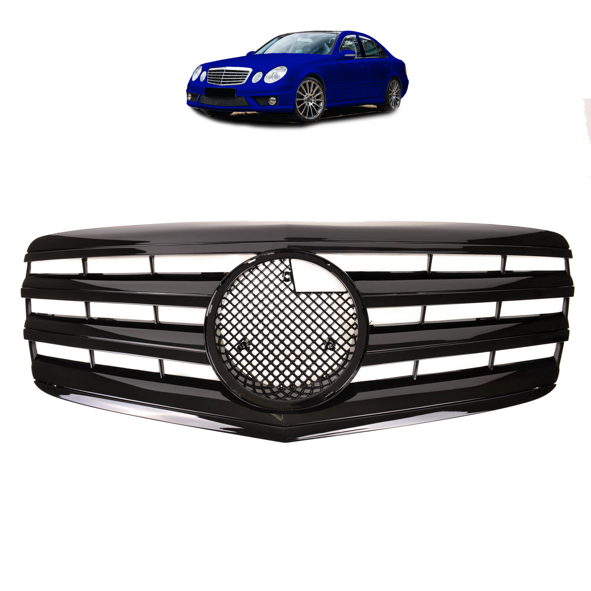 Sportgrill Hochglanz Schwarz passend für Mercedes E-Klasse W211 2006-2009