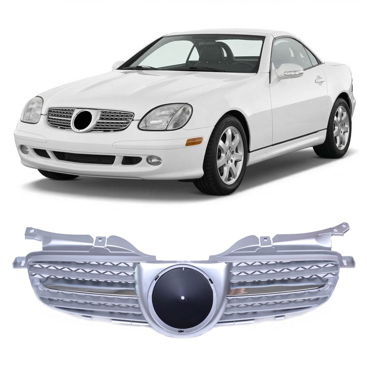 Kühlergrill Chrom & Silber passend für Mercedes SLK R170 1996-2004