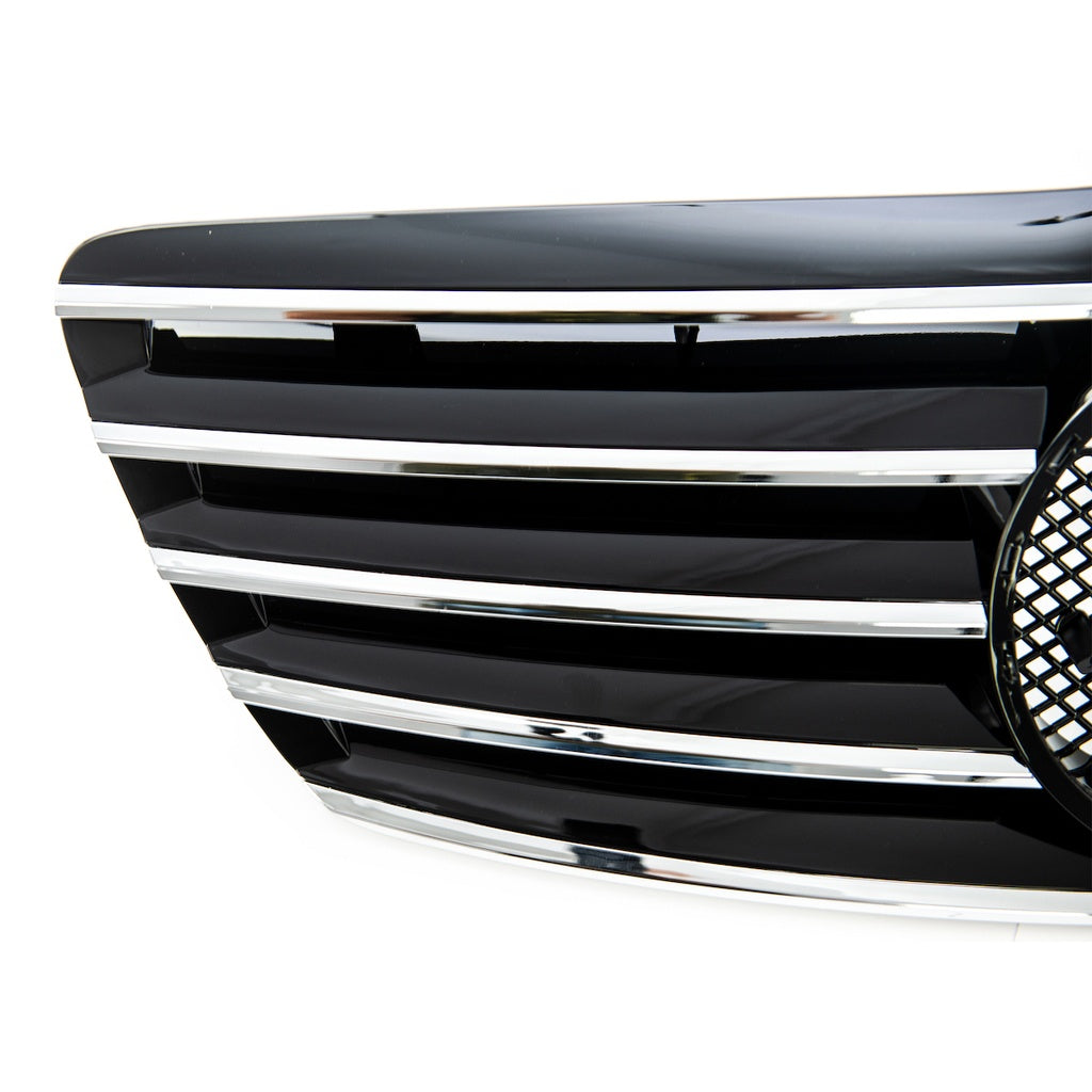 Sport Kühlergrill Chrom Schwarz für Mercedes S-Klasse W220 Facelift 2003-2005