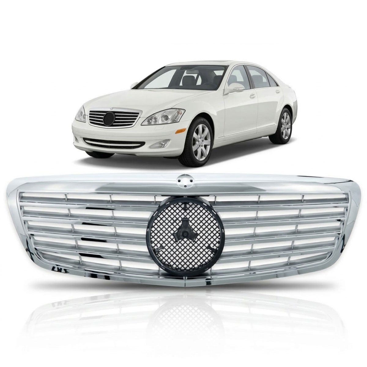 Sportgrill Chrom & Silber passend für Mercedes S-Klasse W221 2005-2009