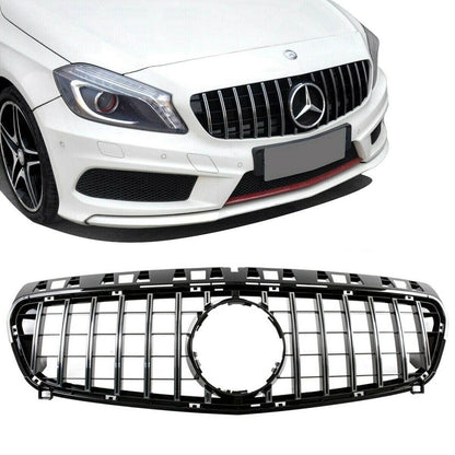 Sport Kühlergrill GT Chrom Schwarz für MERCEDES A-Klasse W176 Pre-Facelift 2012-2015