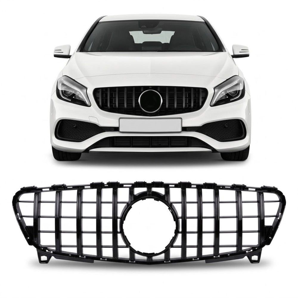 Kühlergrill Hochglanz Schwarz Panamericana GT passend für Mercedes A-Klasse W176 15-18