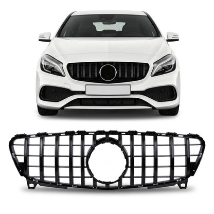 Kühlergrill Hochglanz Schwarz Panamericana GT passend für Mercedes A-Klasse W176 15-18
