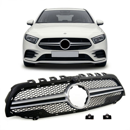 Silberner Kühlergrill passend für Mercedes A-Klasse W177 V177 2018-2023