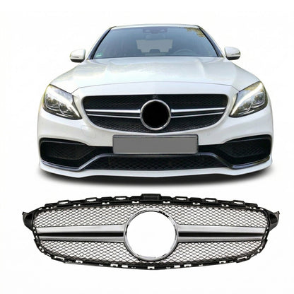 Frontgrill Silber passend für Mercedes C-Klasse W205 Cabrio 2014-2018
