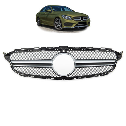 Frontgrill Silber Kamera passend für Mercedes C-Klasse W205 2014-2018