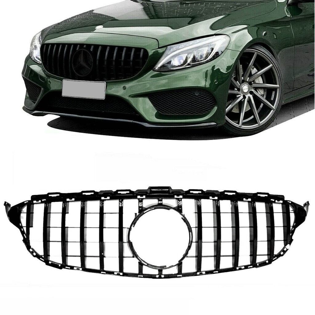 Sport Kühlergrill GT Glänzend Schwarz MERCEDES C-Klasse W205 Modell 2014-2021