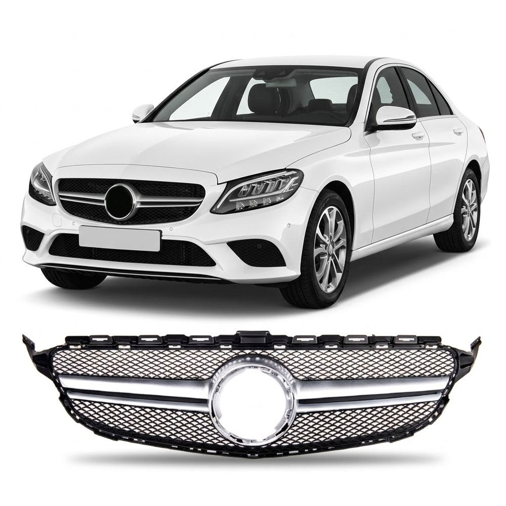 Frontgrill Silber passend für Mercedes C-Klasse W205 2018-2021