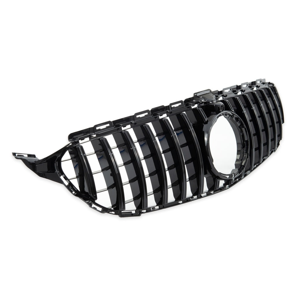 Panamericana GT Frontgrill Glänzend Schwarz mit Kamera für Mercedes C-Klasse W205