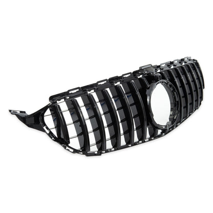 Panamericana GT Frontgrill Glänzend Schwarz mit Kamera für Mercedes C-Klasse W205