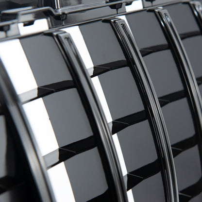 Panamericana GT Frontgrill Glänzend Schwarz mit Kamera für Mercedes C-Klasse W205