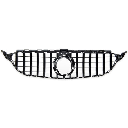 Panamericana GT Frontgrill Glänzend Schwarz mit Kamera für Mercedes C-Klasse W205