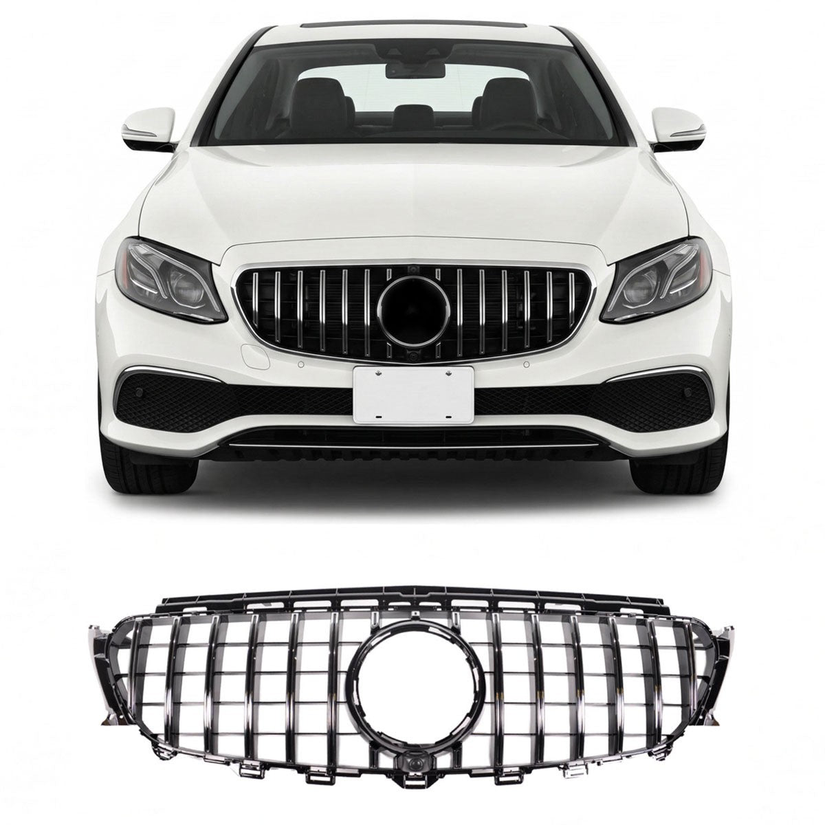GT Chrom- & schwarzer Grill passend für Mercedes E-Klasse W213 2016-2020