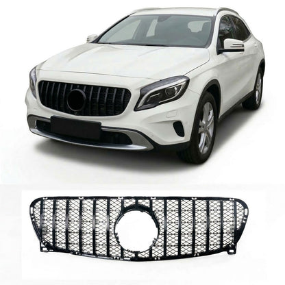Frontgrill Hochglanz Schwarz Panamericana GT passend für Mercedes GLA X156 2013-2017