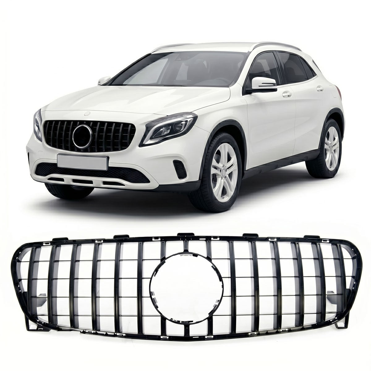 GT Hochglanz Schwarz Grill passend für Mercedes GLA-Klasse X156 Facelift 2017-2019