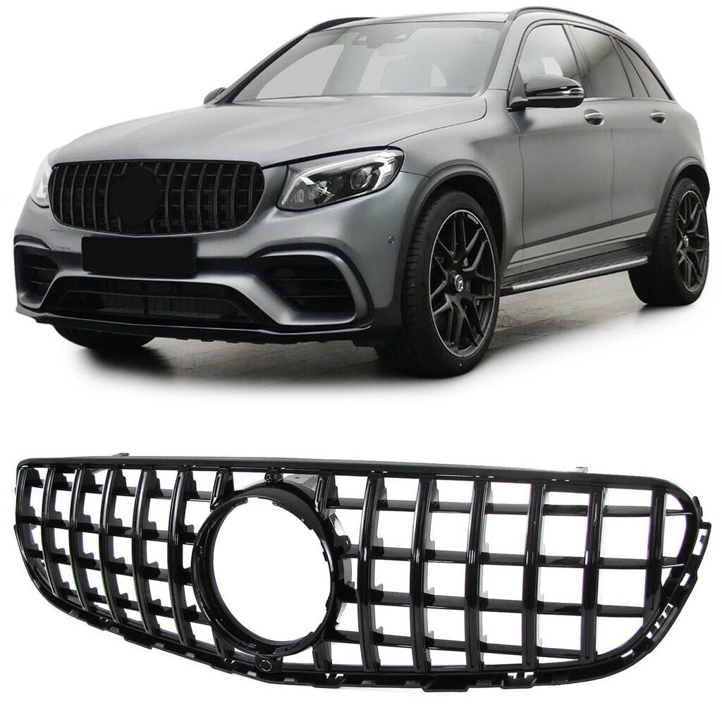 Sport Grill GT Glanzschwarz mit Kamera für Mercedes GLC und GLC Coupe Pre-Facelift 2015-2019