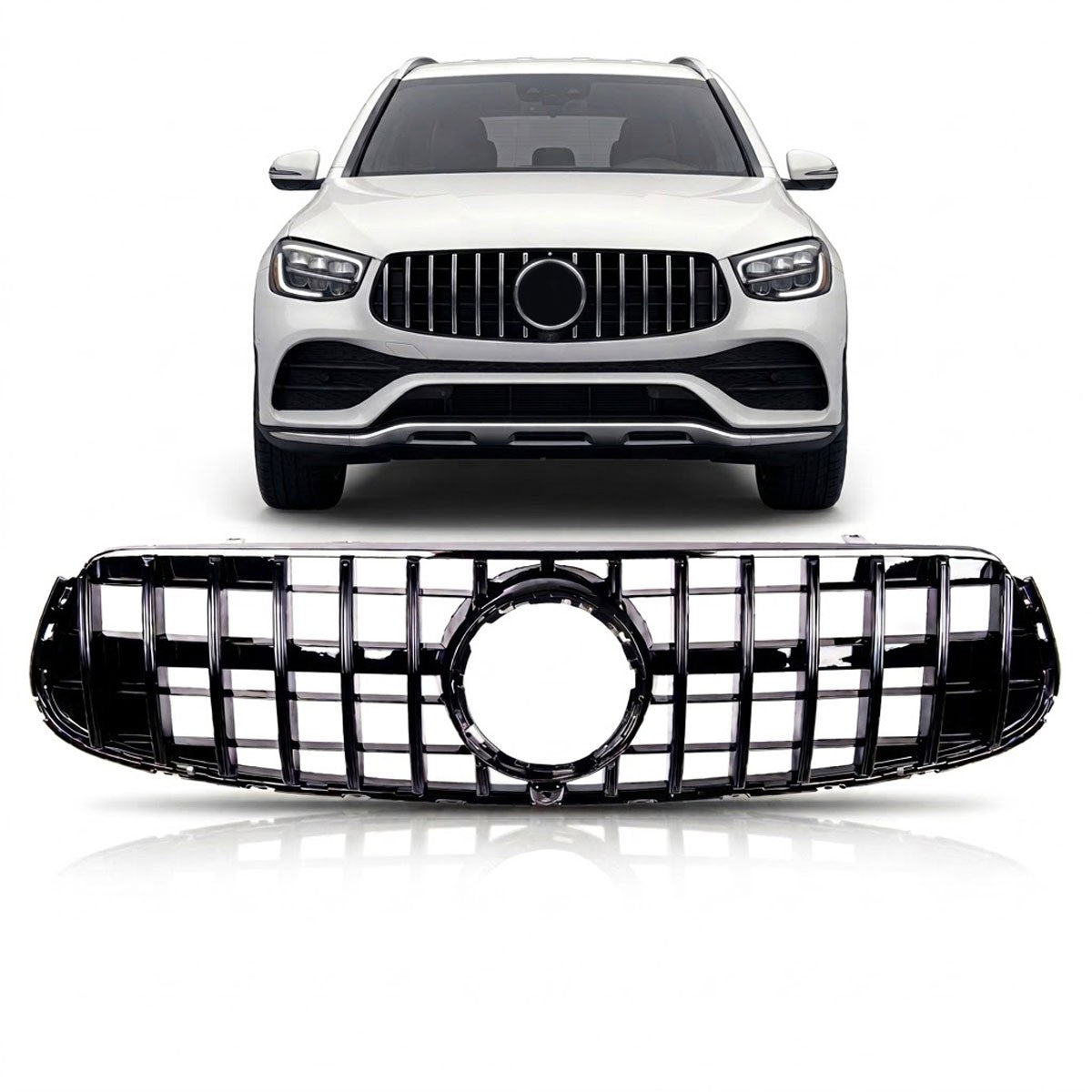 Kühlergrill Hochglanz Schwarz Panamericana GT passend für Mercedes GLC X253 C253 2019-2022