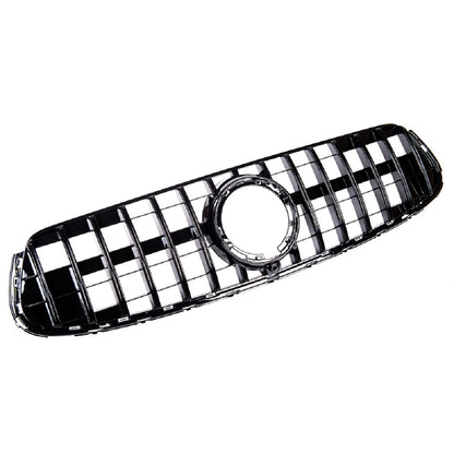 Kühlergrill Panamericana GT Glanz Schwarz mit Kamera für Mercedes GLC X253/C253 SUV & Coupé Facelift 2019-2022 AMG-Line